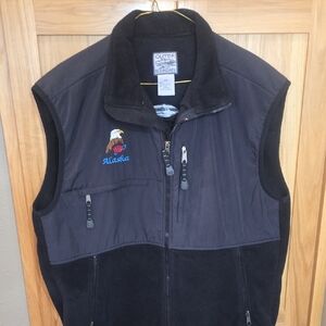 2XL Black Fleece, 4 Zipper Pocket, Men's Vest
